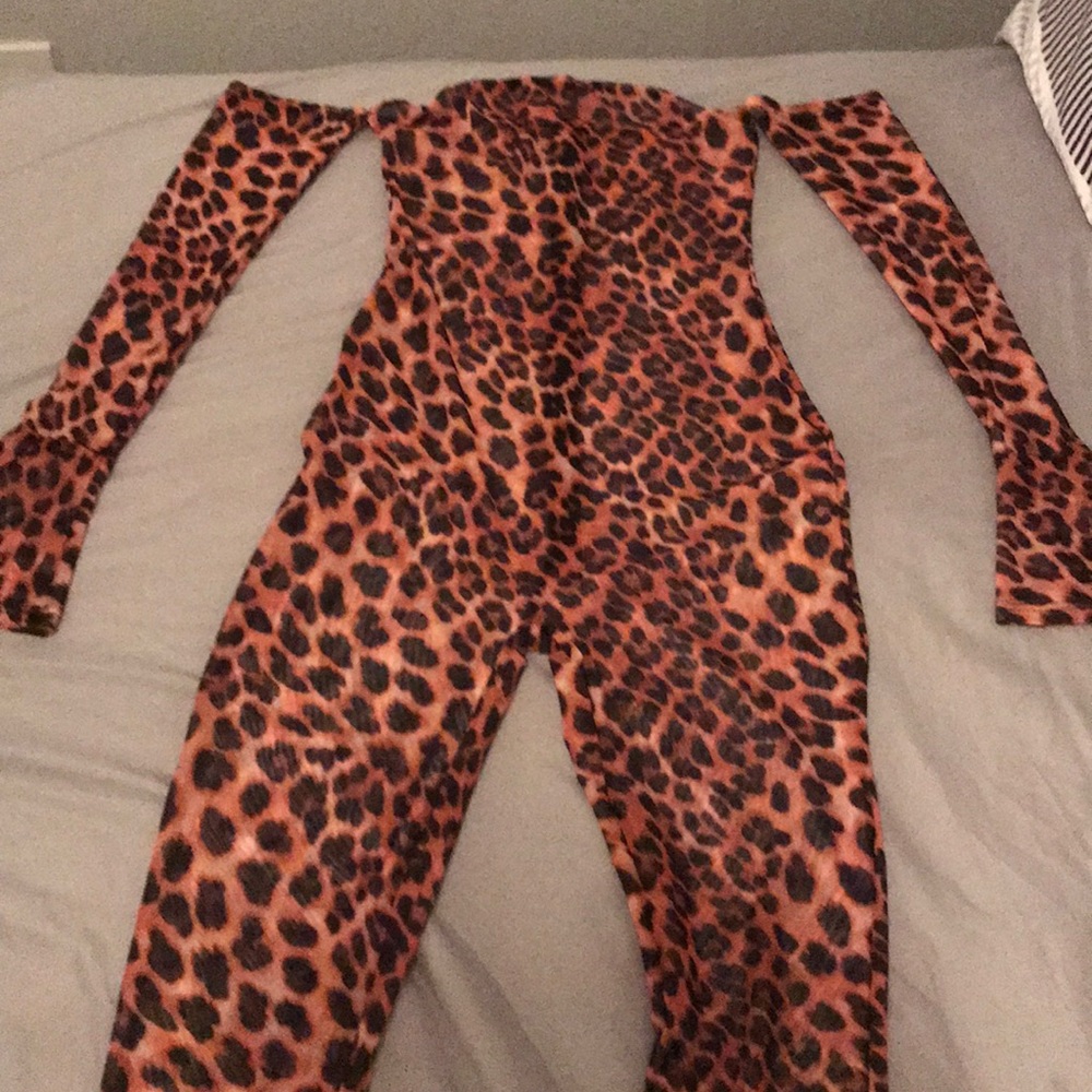 A red leopard one piece